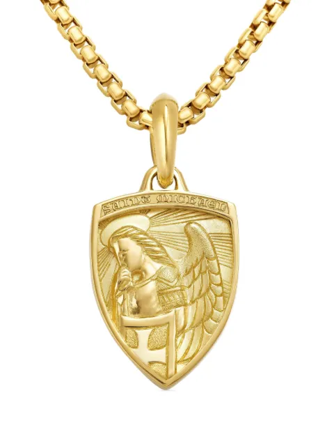 David Yurman 18kt yellow gold St. Michael amulet (26mm)