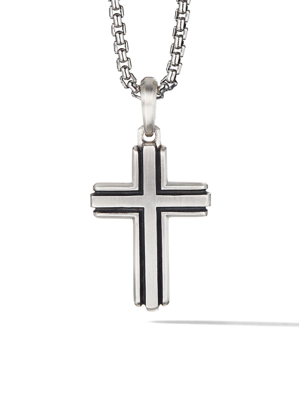 sterling silver Deco Cross pendant