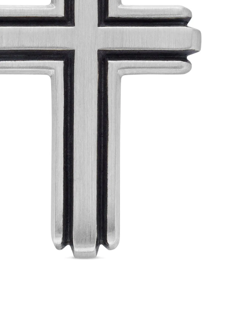 Sterling Silver Deco Cross Pendant (34mm)