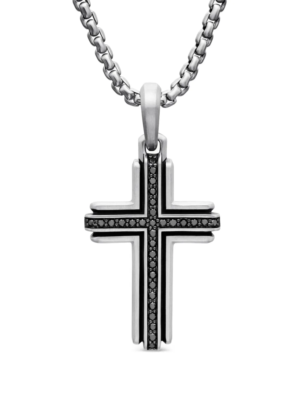 David Yurman Deco Cross ダイヤモンド クロスペンダント 34mm スターリングシルバー - シルバートーン David Yurman Deco Cross ダイヤモンド クロスペンダント 34mm スターリングシルバー - シルバートーン