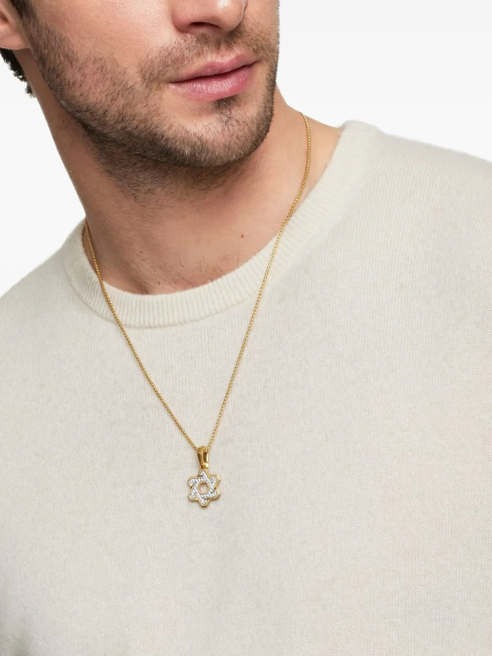 David Yurman 18K黄金 Deco Star of David钻石吊坠（24毫米） | Image 2