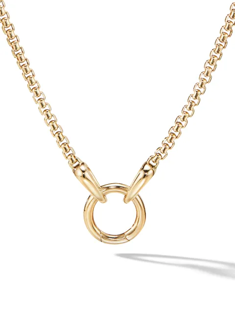 David Yurman 18kt yellow gold Smooth Amulet Box Chain necklace (2.7mm)