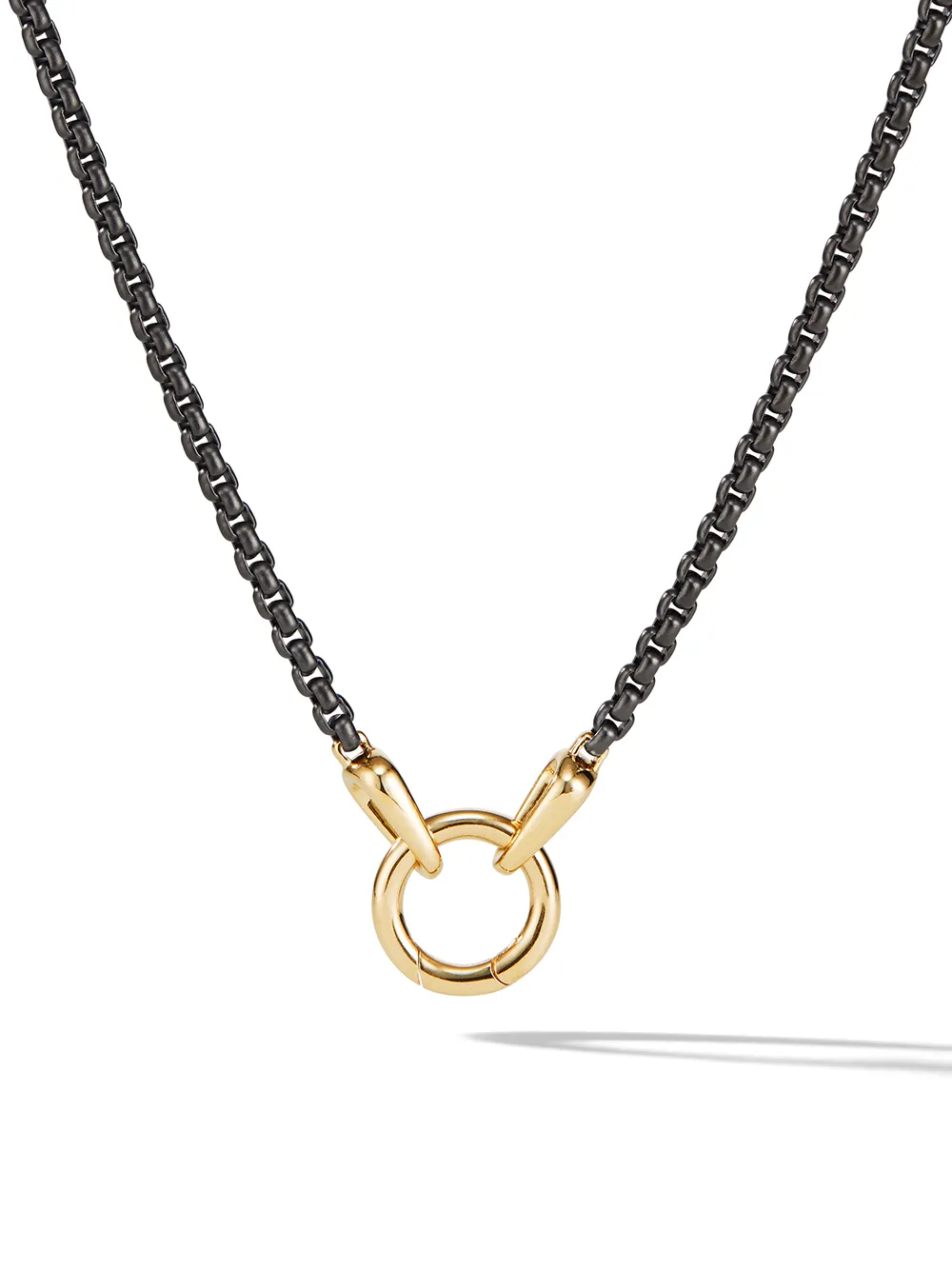 

David Yurman collar con dije en oro amarillo de 18kt - Negro