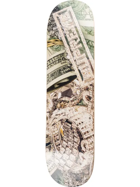 Supreme patineta con estampado Bling