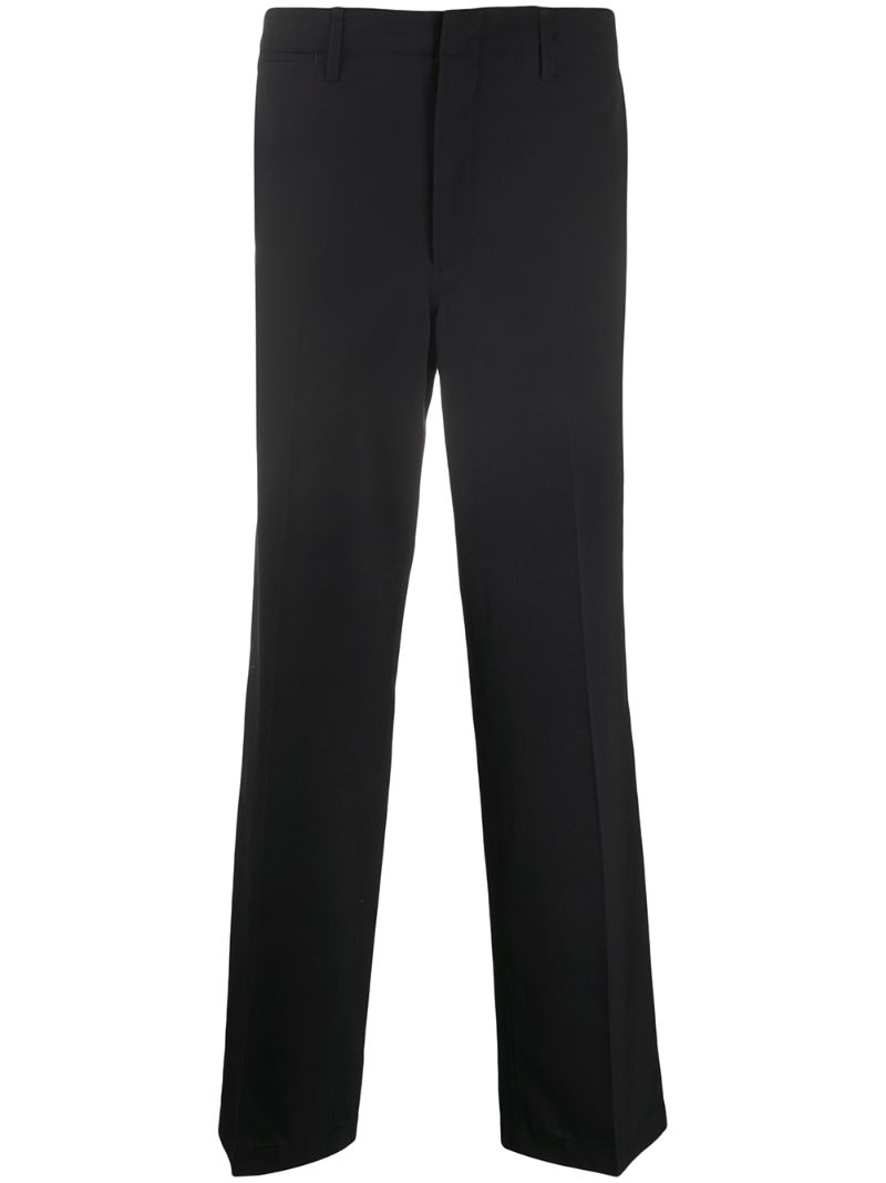 Shop Lemaire Wide-leg Pleated Trousers In Blue