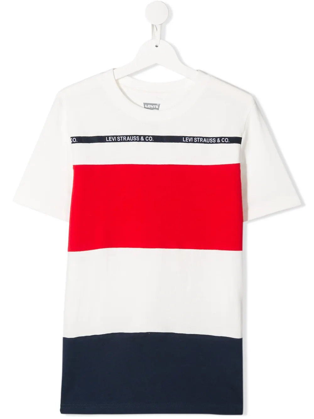 Levi's Teen Striped Crew Neck T-shirt In White