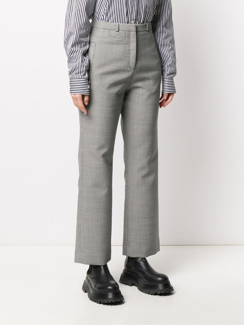 Shop Rabanne Houndstooth Check Wide Leg Trousers In Black