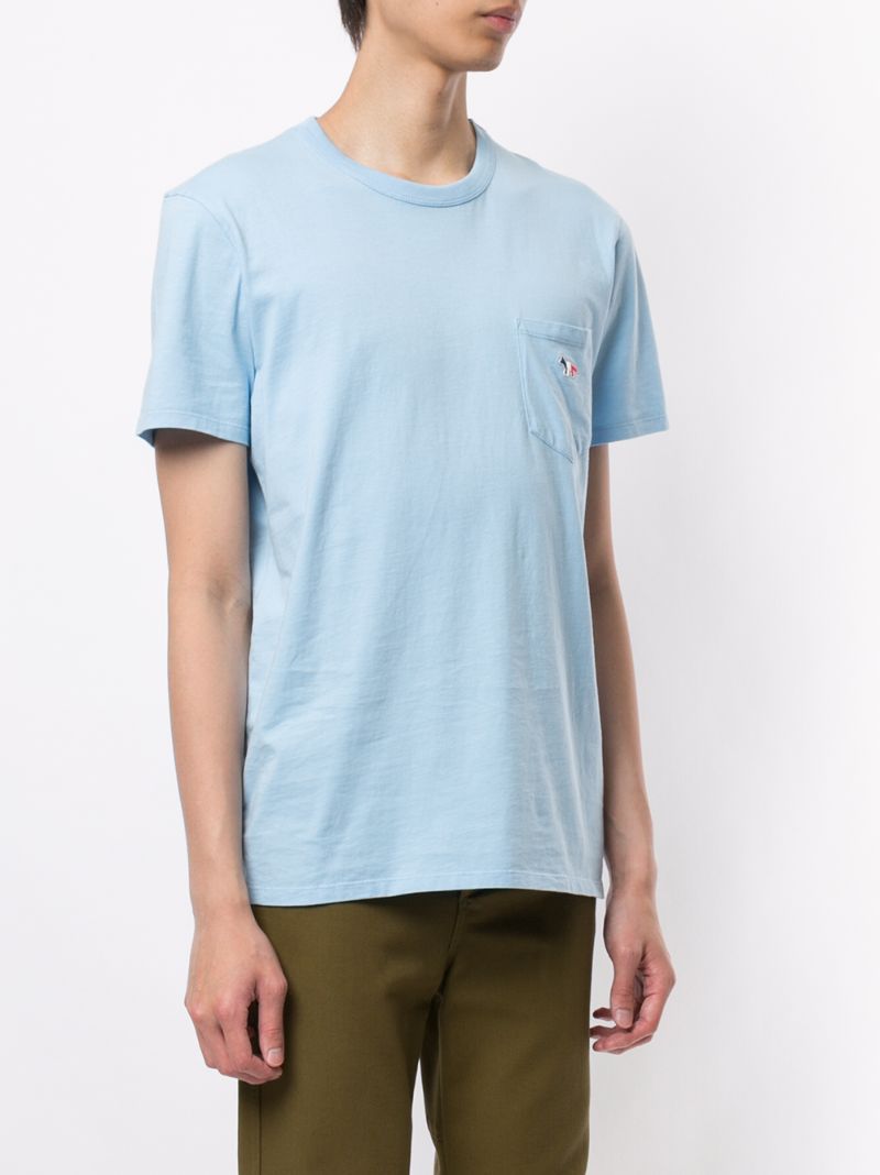 Shop Maison Kitsuné Tricolour Fox T-shirt In Blue