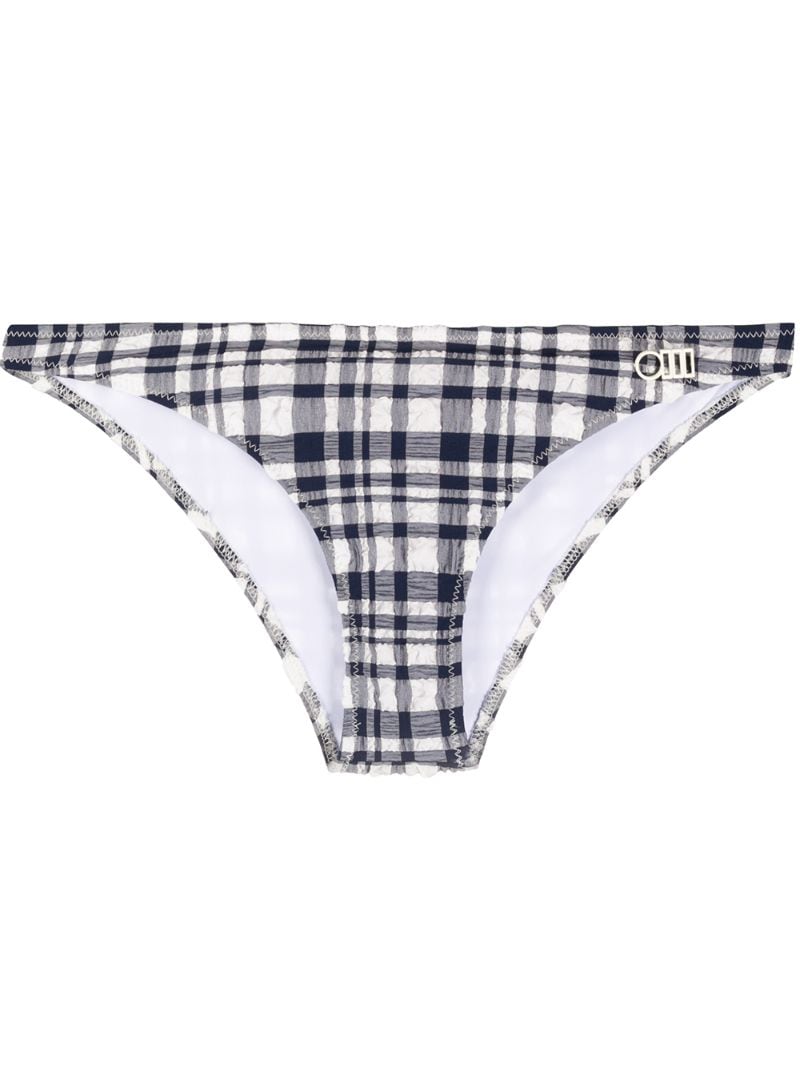 Solid & Striped Plaid Bikini Briefs In Blue