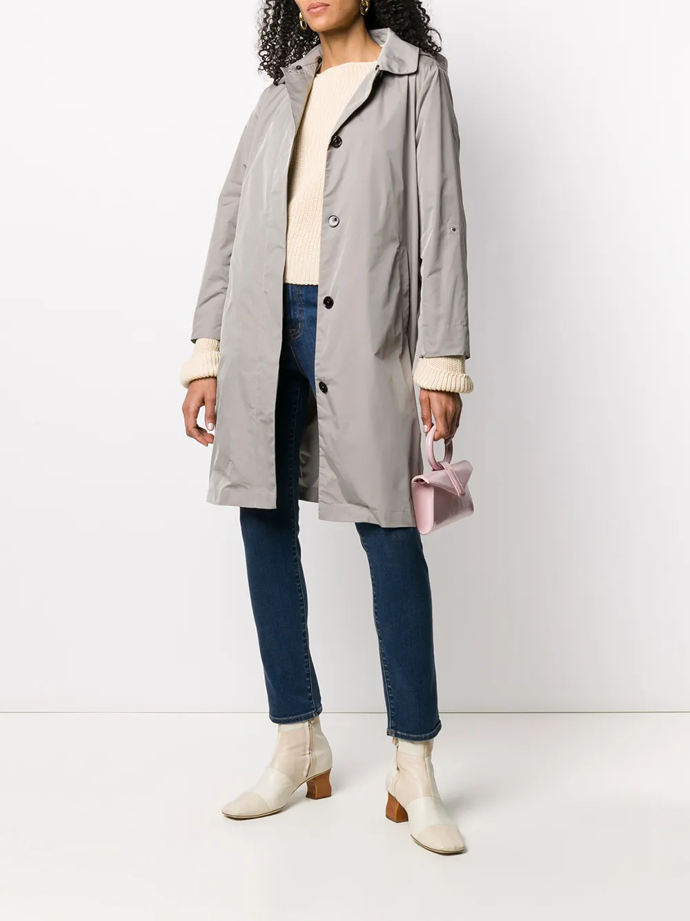 Moorer Trenchcoat met ceintuur Grijs