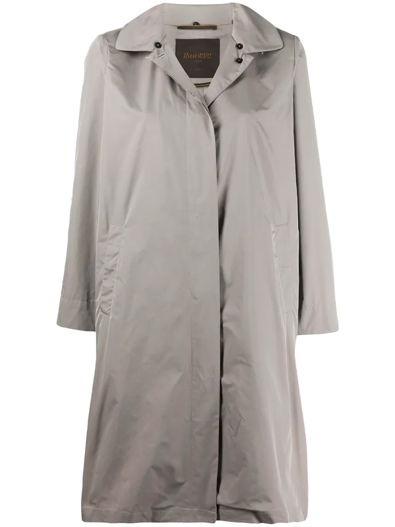 Moorer Long-sleeved Trench Coat In Grey