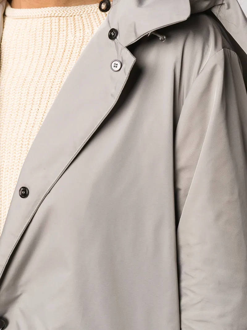 Moorer Long-sleeved Trench Coat In Grey