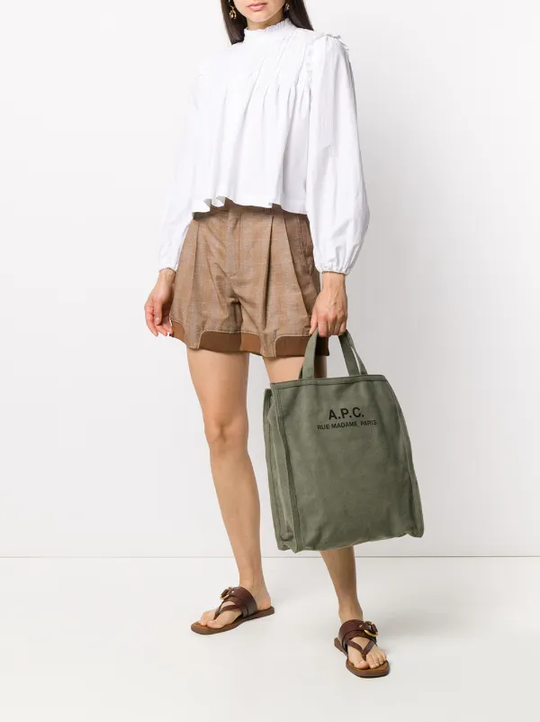 A.P.C. (正規品/送料関税込み) VERT TOTE SHOPPING BAG A.P.C. Logo Cotton Tote Bag | Green | FARFETCH