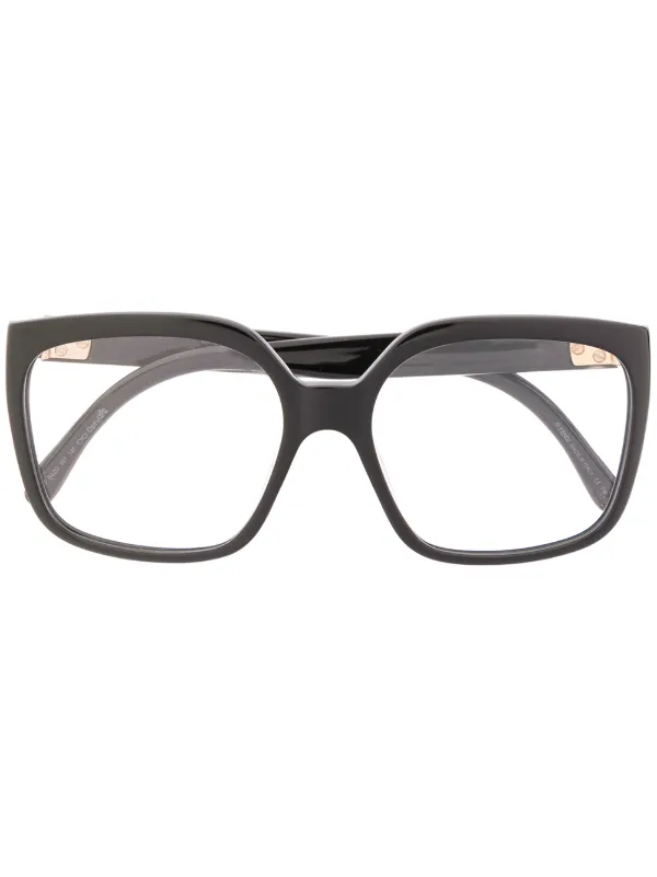 black frame square glasses