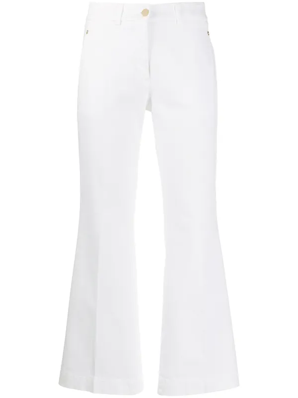 cropped kick flare trousers