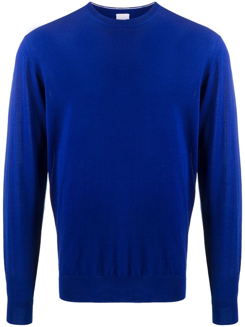 Aspesi Crew Neck Wool Jumper In Blue