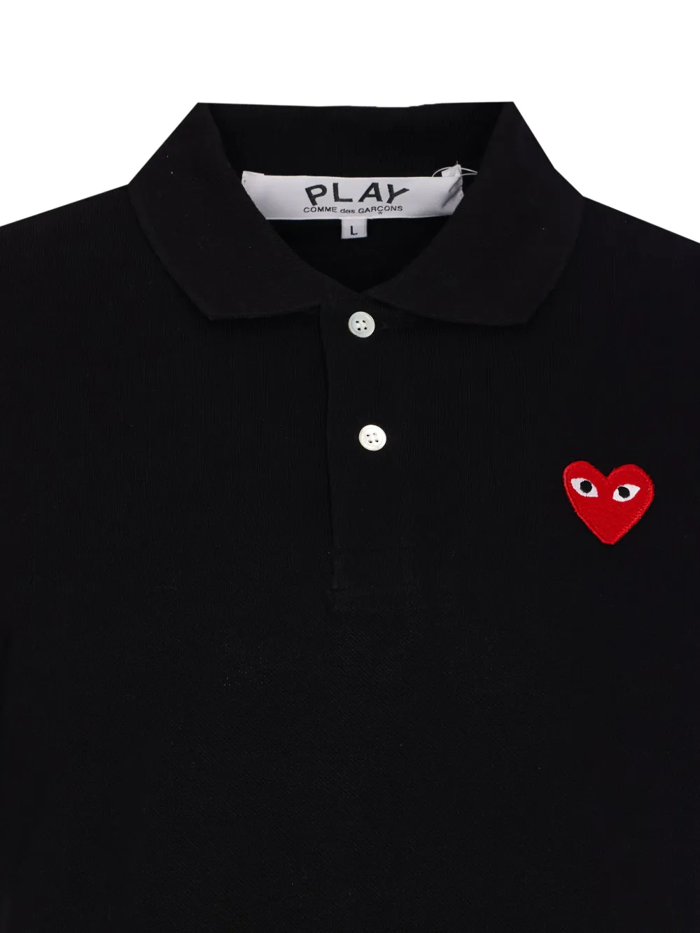 Comme Des Garçons Play Katoenen poloshirt Zwart