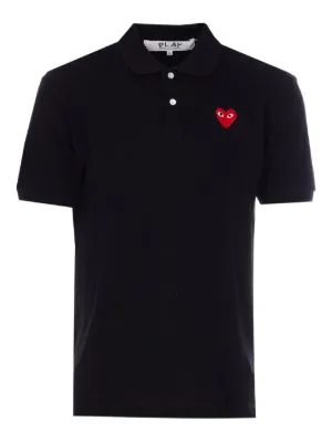 PLAY COMME des GARÇONS ポロシャツ L ネイビー PLAY コムデギャルソン ポロシャツ 赤ハート（ネイビー