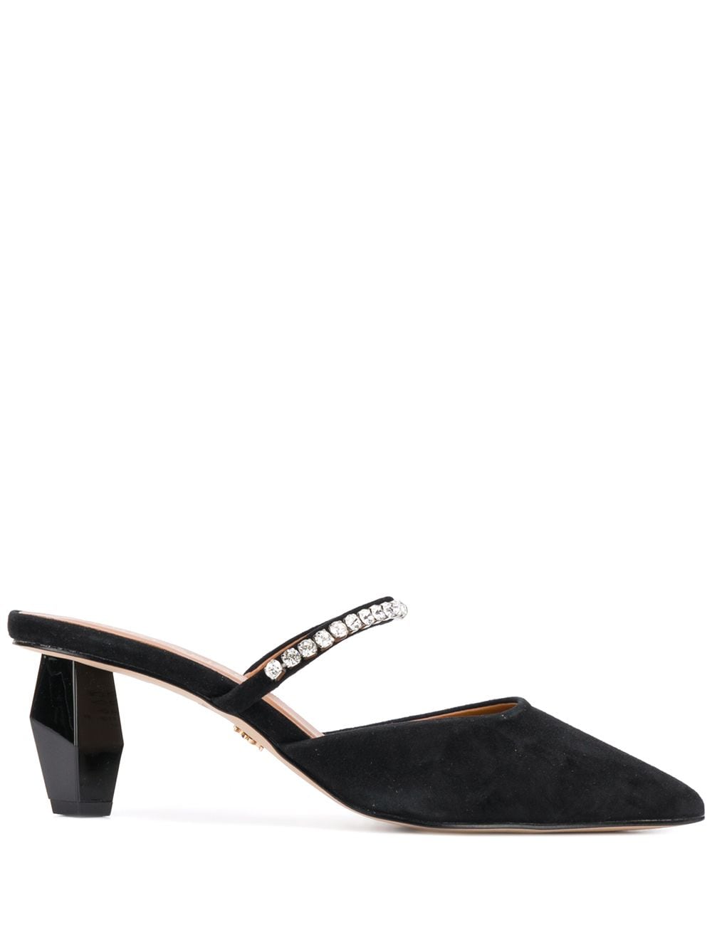 Kurt Geiger Studded Strap Pointed Toe Mules In Black