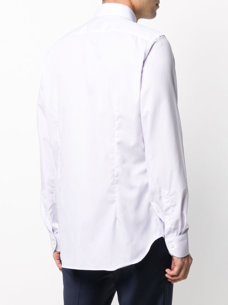 Shop Canali Pointed Collar Shirt In Purple