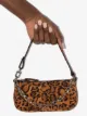 BY FAR mini Rachel leopard-print suede bag