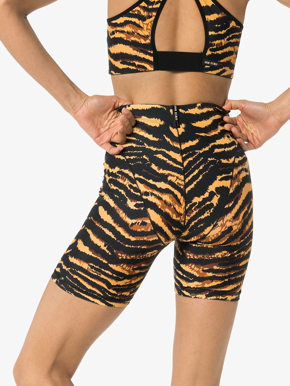 фото Adam selman sport tiger-print biker shorts