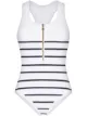 Image 1 of Heidi Klein nautical-stripe one-piece swimsuit