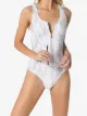 Image 2 of Heidi Klein zip-up snake-print swimsuit