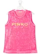 الصورة 1 من Pinko Kids TEEN sequin embroidered logo tank top