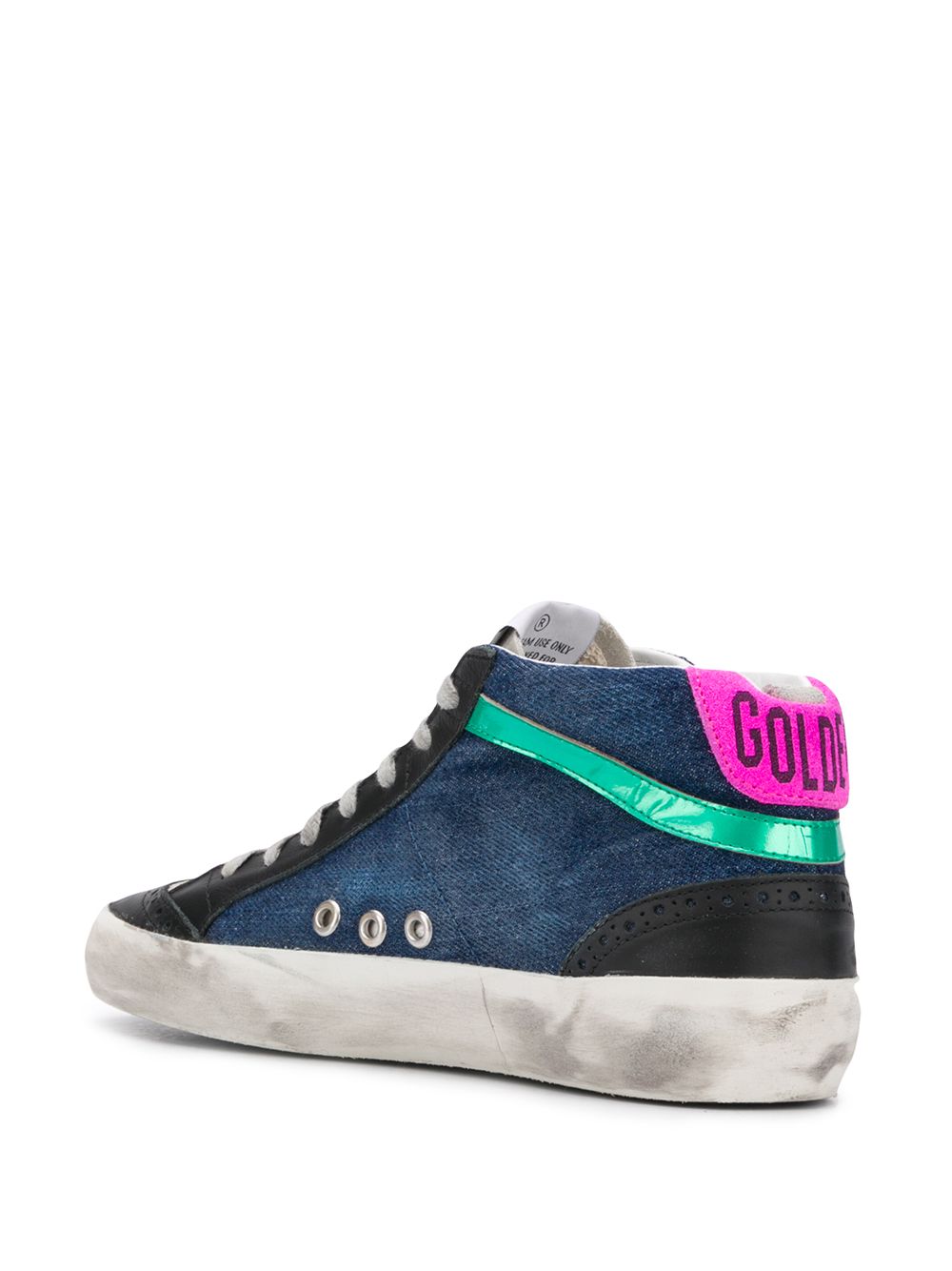 фото Golden goose mid-star lace-up denim sneakers