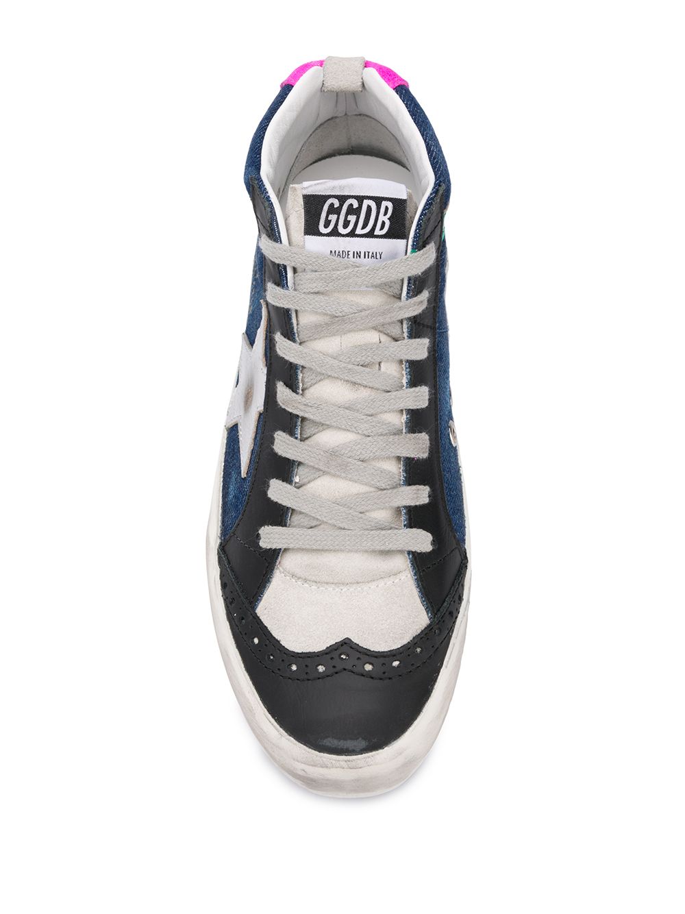 фото Golden goose mid-star lace-up denim sneakers