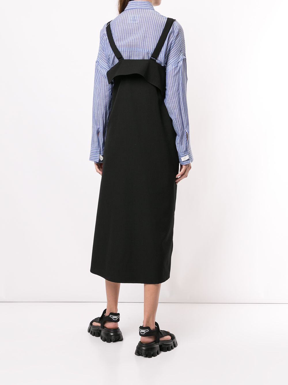 фото Yohji yamamoto платье миди с разрезом сбоку