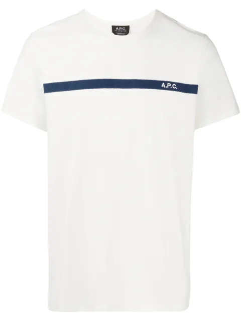 A.P.C. playera logo estampado a rayas