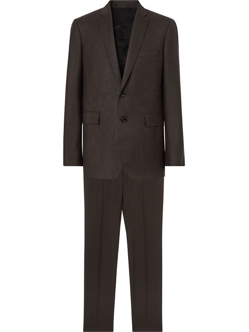 Burberry Puppytooth Check Suit In Brown