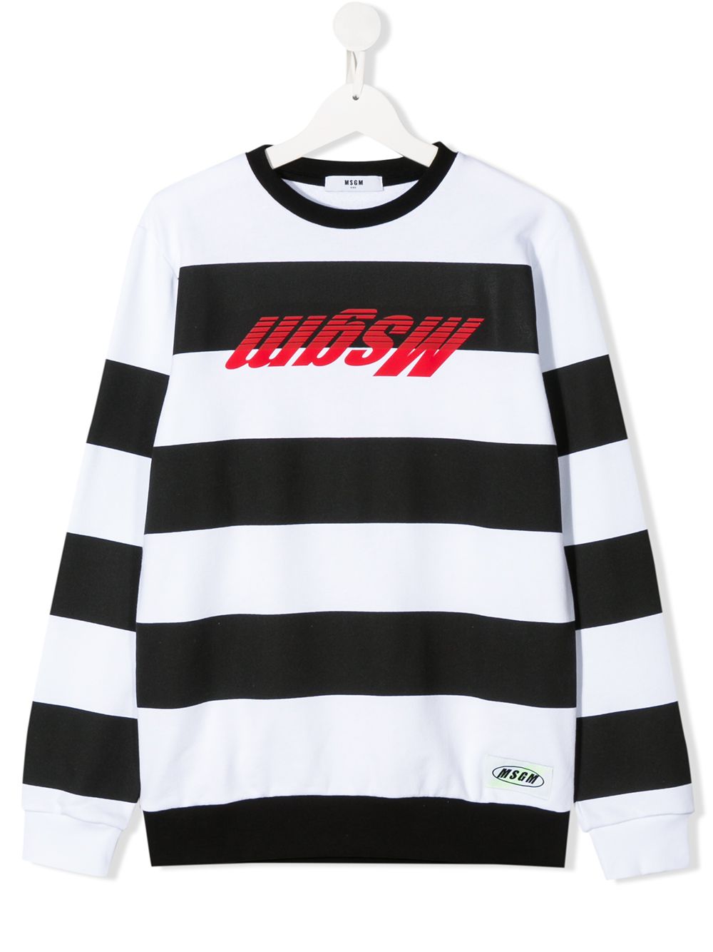 фото Msgm kids teen reverse logo striped sweatshirt