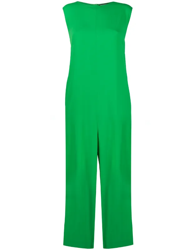 green sleeveless jumpsuit