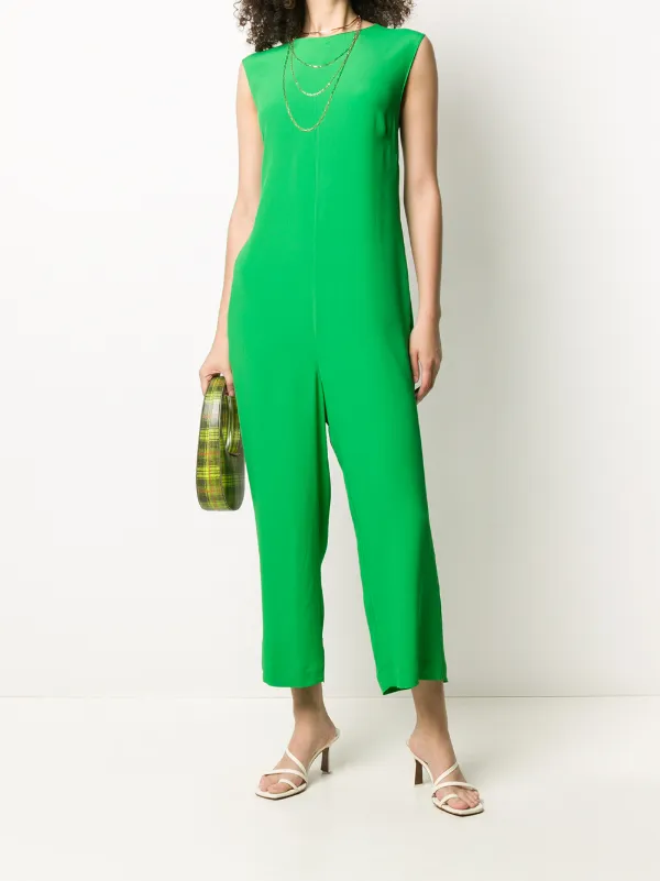 green sleeveless jumpsuit