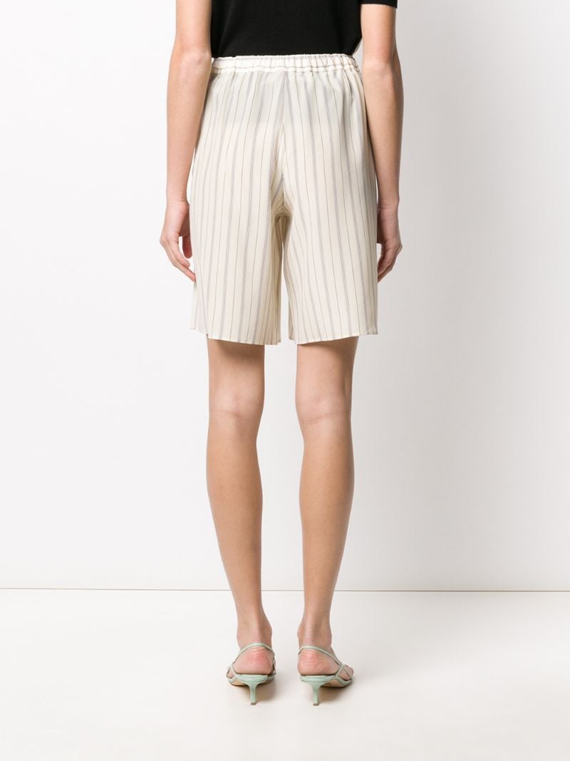 Shop Chloé Striped Knee-length Shorts In Neutrals