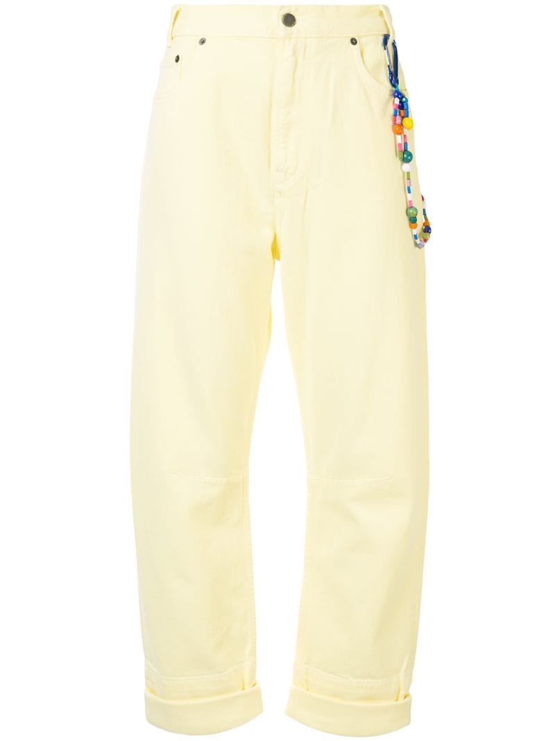 Shop Mira Mikati Keychain Jeans In Yellow