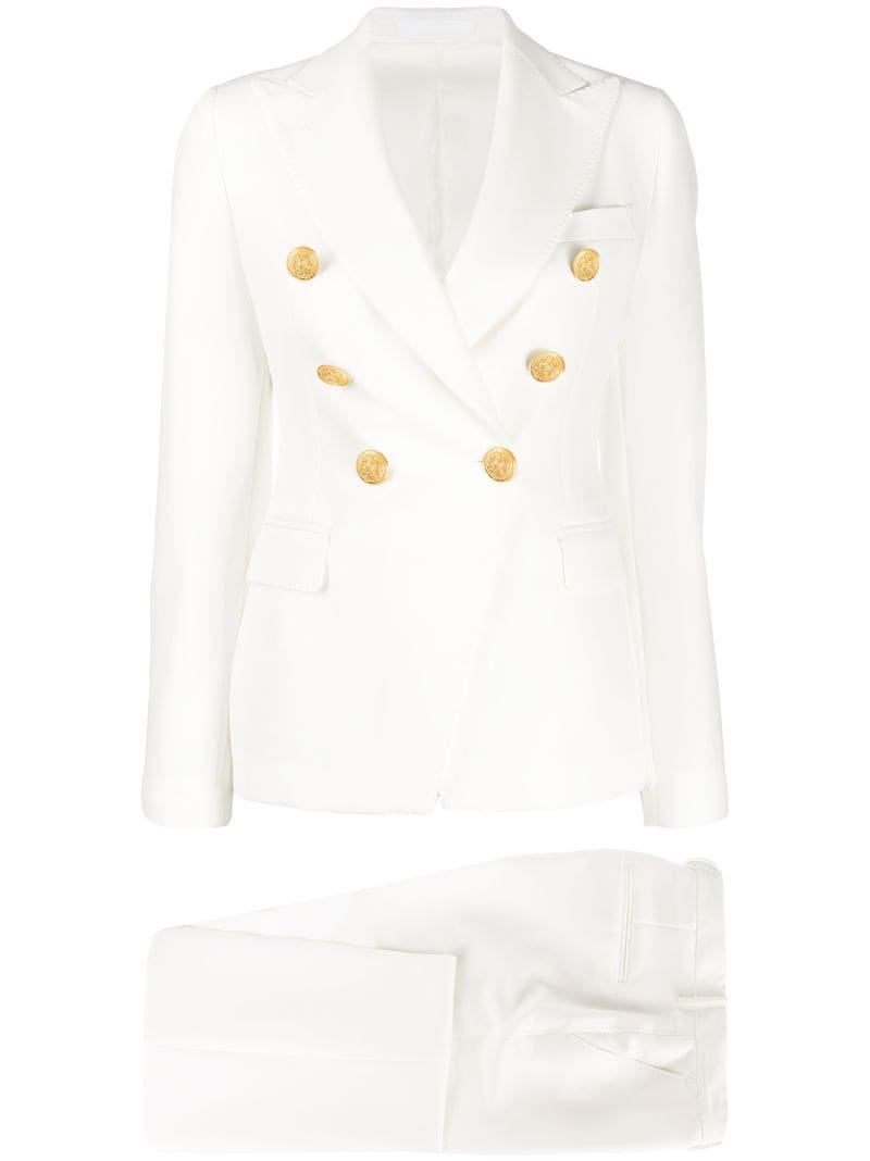 Tagliatore Double Breasted Blazer In White