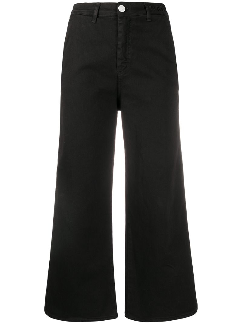 Frankie Morello Cropped Denim Jeans In Black