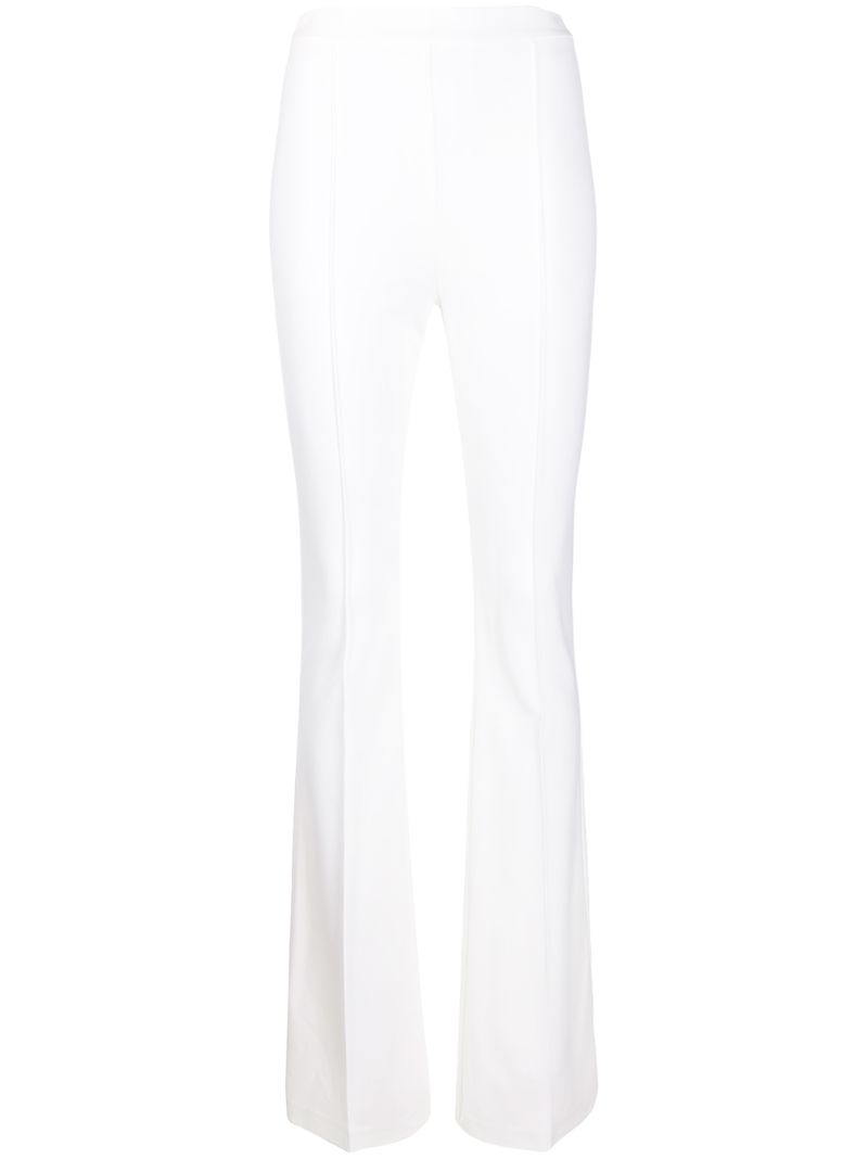 Pinko High Waisted Flared Trousers In White