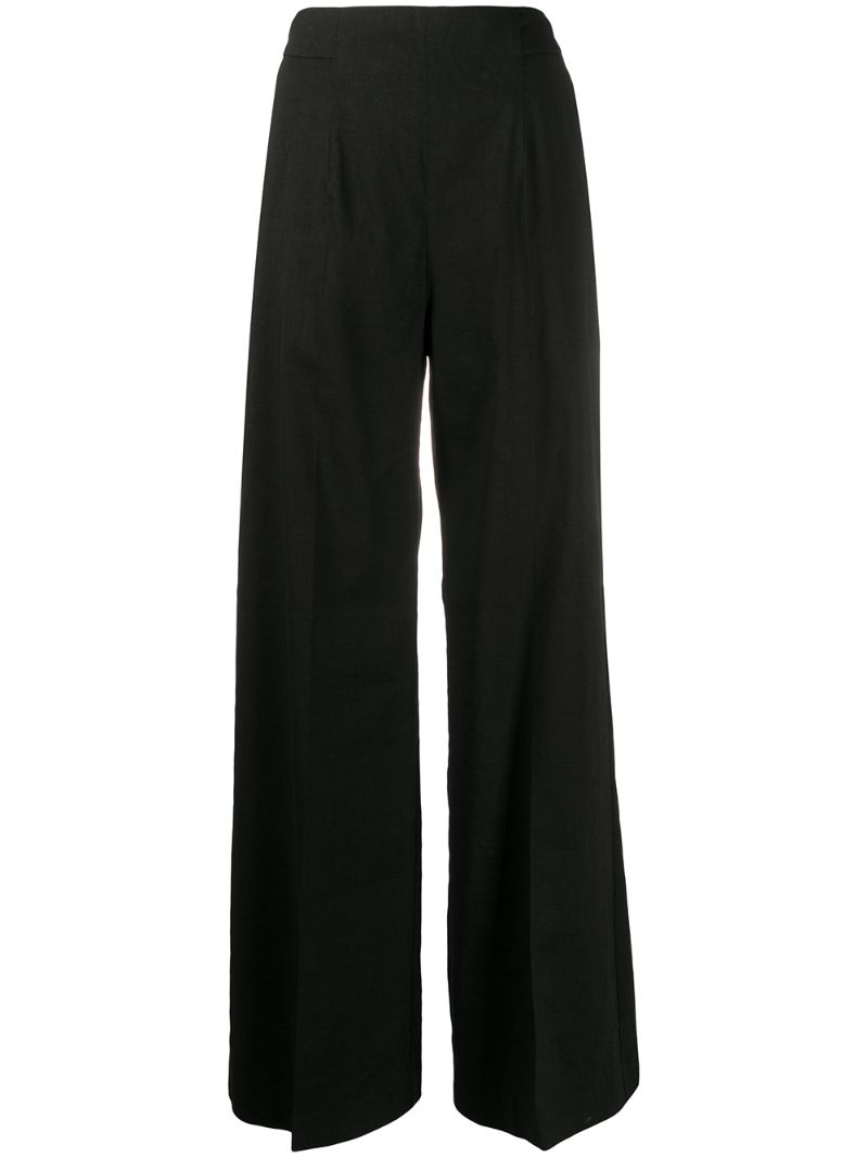 Pinko High Waisted Palazzo Trousers In Black