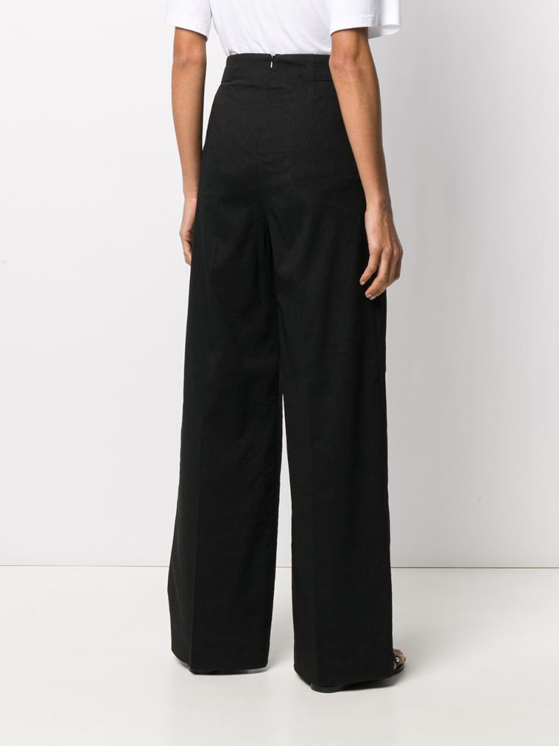 Shop Pinko High Waisted Palazzo Trousers In Black