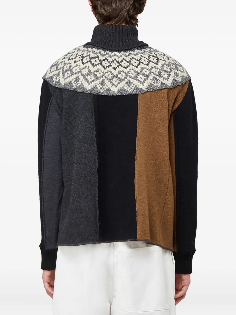 Pringle of Scotland Fair Isle coltrui met vlakken Grijs