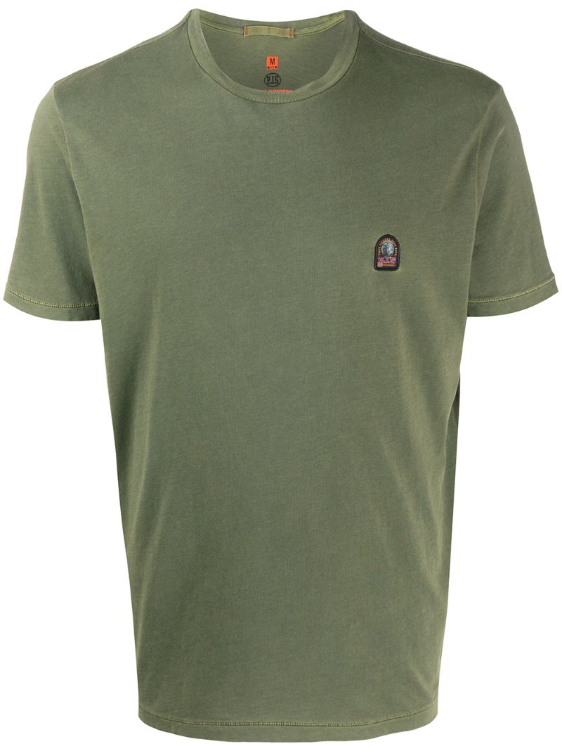 Parajumpers Logo Patch Cotton T-shirt In Green