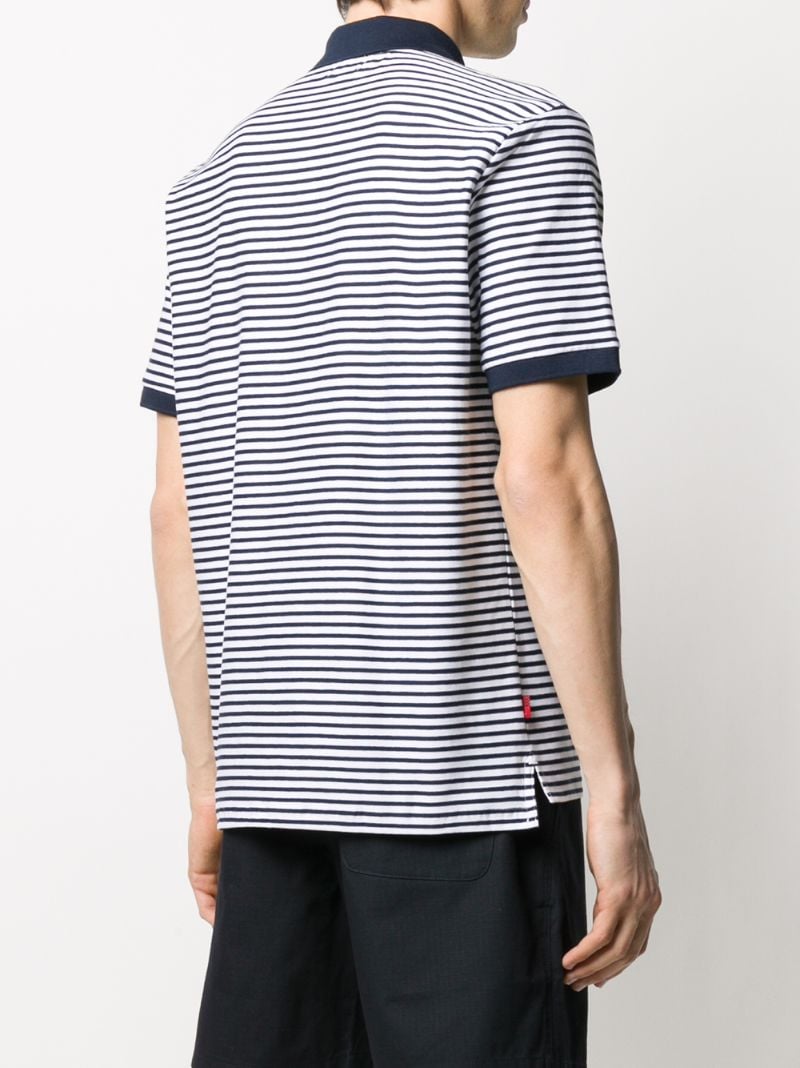 Shop Woolrich Striped Short-sleeve Polo Shirt In White