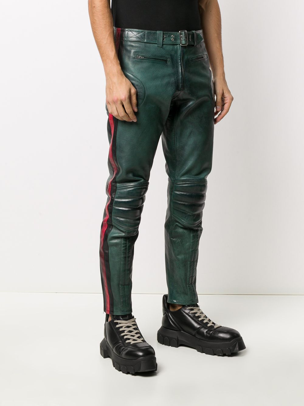 фото Marni skinny-fit calf leather trousers