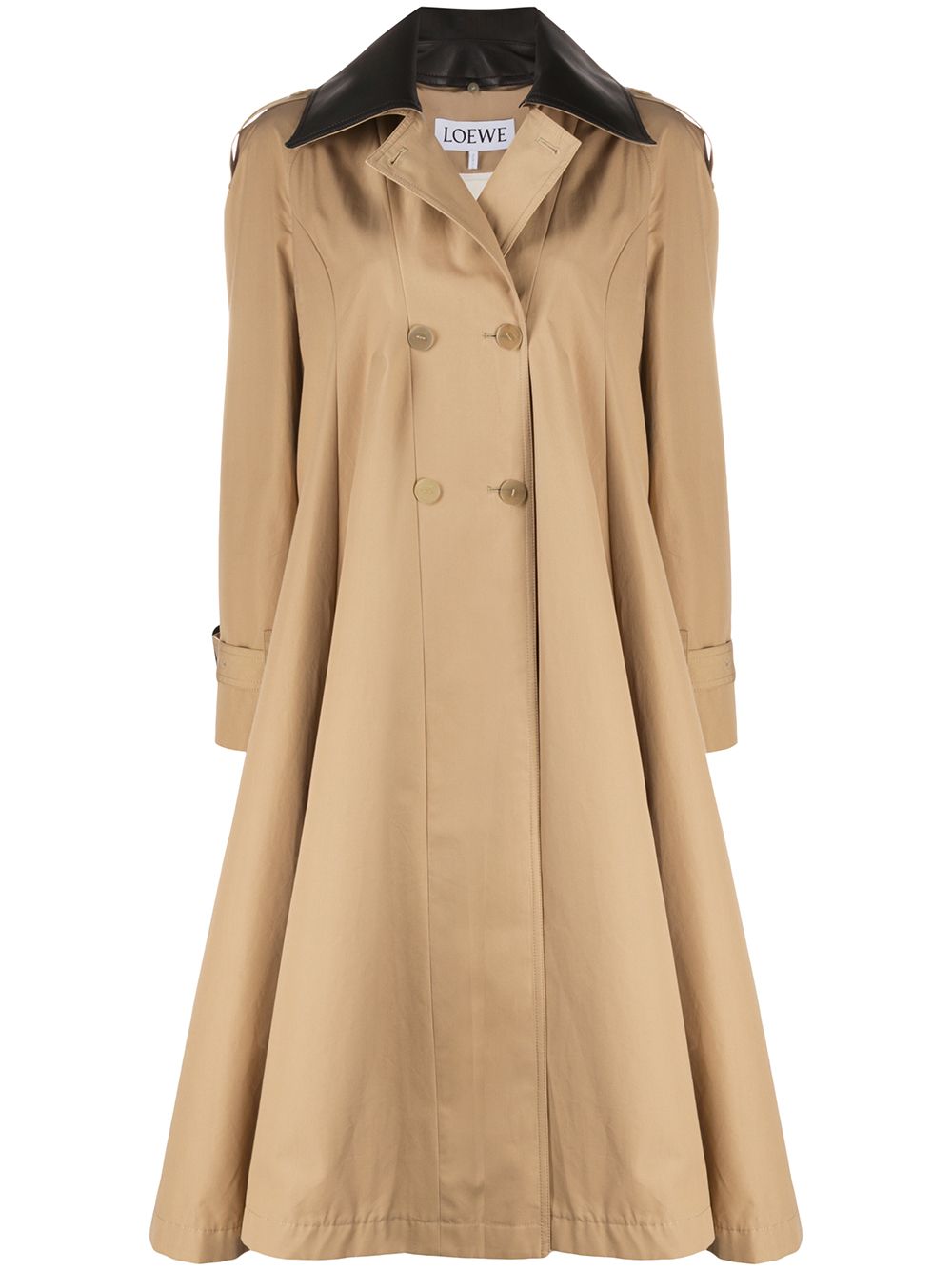 фото Loewe contrast-collar flared coat