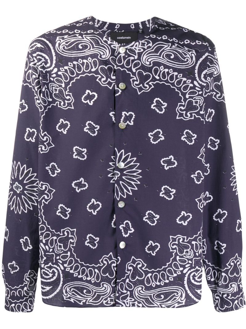 Shop Costumein Bandana-print Cotton Shirt In Blue